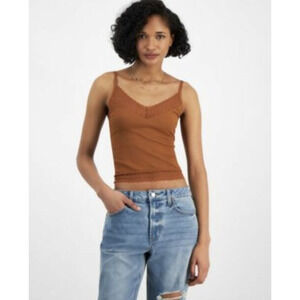 Self Esteem Lace-Trimmed V-Neck Cami Tank Top